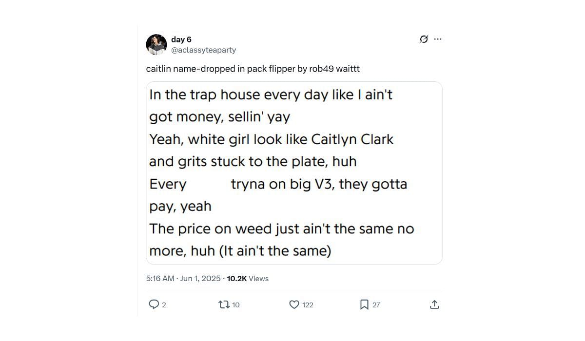 Rob 49 name-drops Caitlin Clark in his latest song